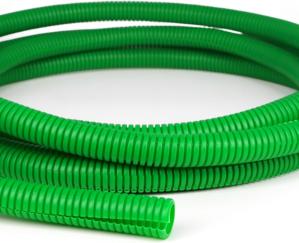 Split Wire Loom Tubing,10,25ft Cord Protectors from Pets No Chew, Flexible Wire Covers Cord Protectors, Protective Split Cable Sleeve for Automotive Home Industrial Wires(Green, 1.12inch-25ft)