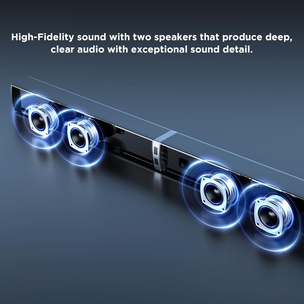MZEIBO Sound bar with Subwoofer, 120W Bluetooth 5.0 TV Soundbar Home Theater System with Wired Subwoofer, Deep Bass Audio System with BT/ARC/Optical/AUX Connection for TV PC