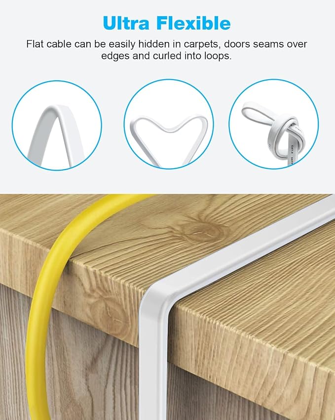 DDMALL CAT8 Ethernet Cable 100ft, High Speed 40Gbps 2000MHz Shielded, Flat - Image 5