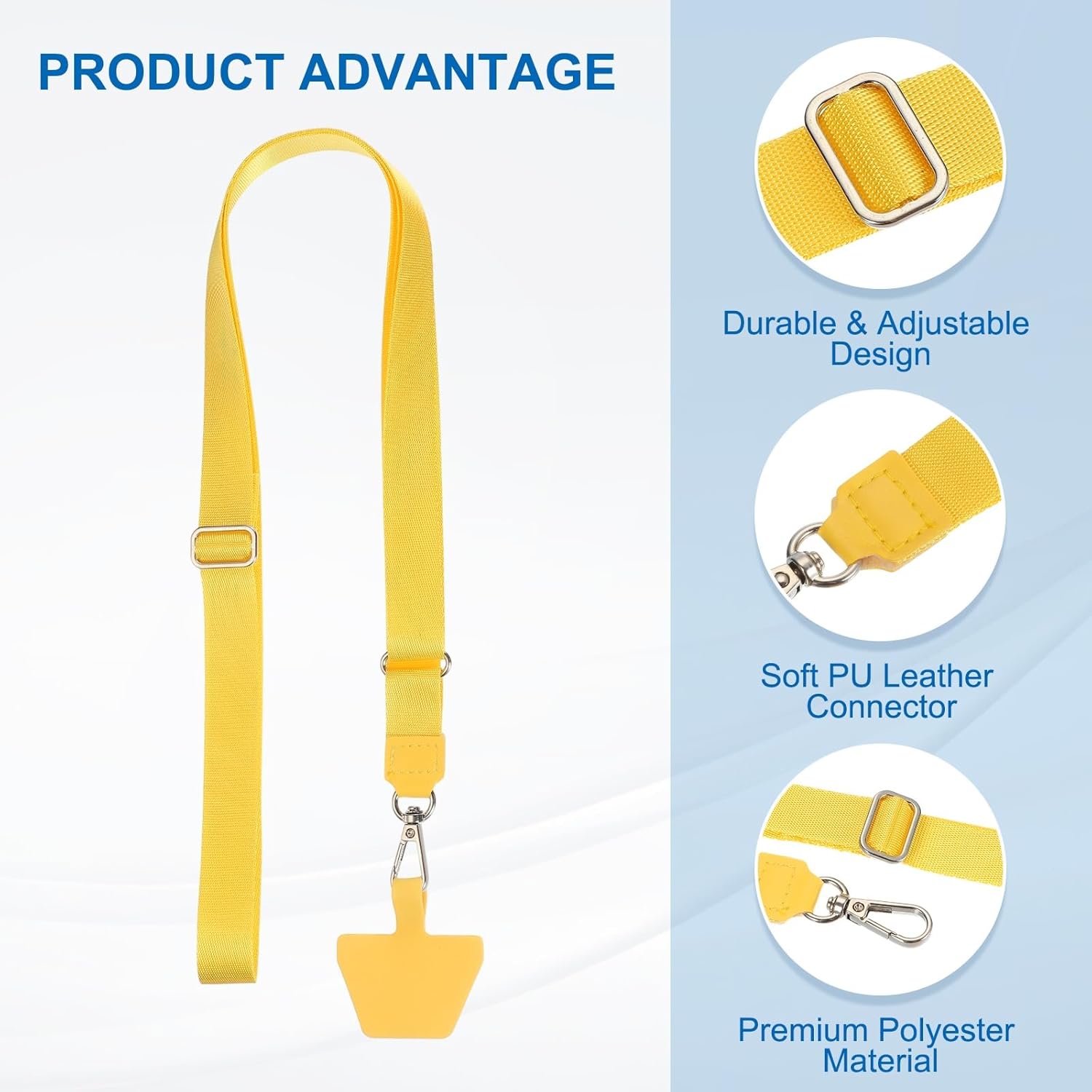 PATIKIL Smart Phone Lanyard with Wrist Strap and Patches for Most Smartphones ID Badges Keychain