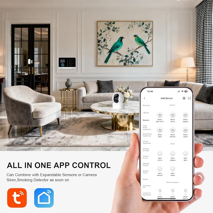 LWOHSI Wireless Alarm System, DIY 4G/WiFi Home Security Systems, Phone APP Alert - Image 3