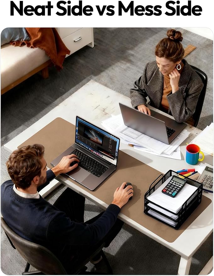 YSAGi Leather Desk Protector, Office Mat, Large Mouse Pad, Non-Slip PU Leather - Image 6