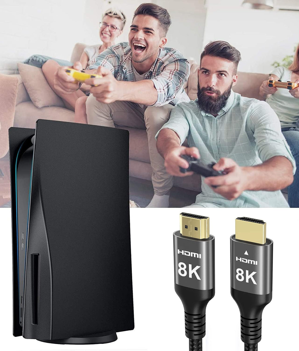 8K HDMI Cable 48Gbps 33 FT, Nylon Braided High Speed HDMI® Cable 4k 120Hz 2k 165Hz 8k 60Hz 12bit eARC ARC Dolby Atmos HDR10+ HDCP2.3 Compatible for Gaming PC TV Soundbar Monitor Mac PS5 Xbox