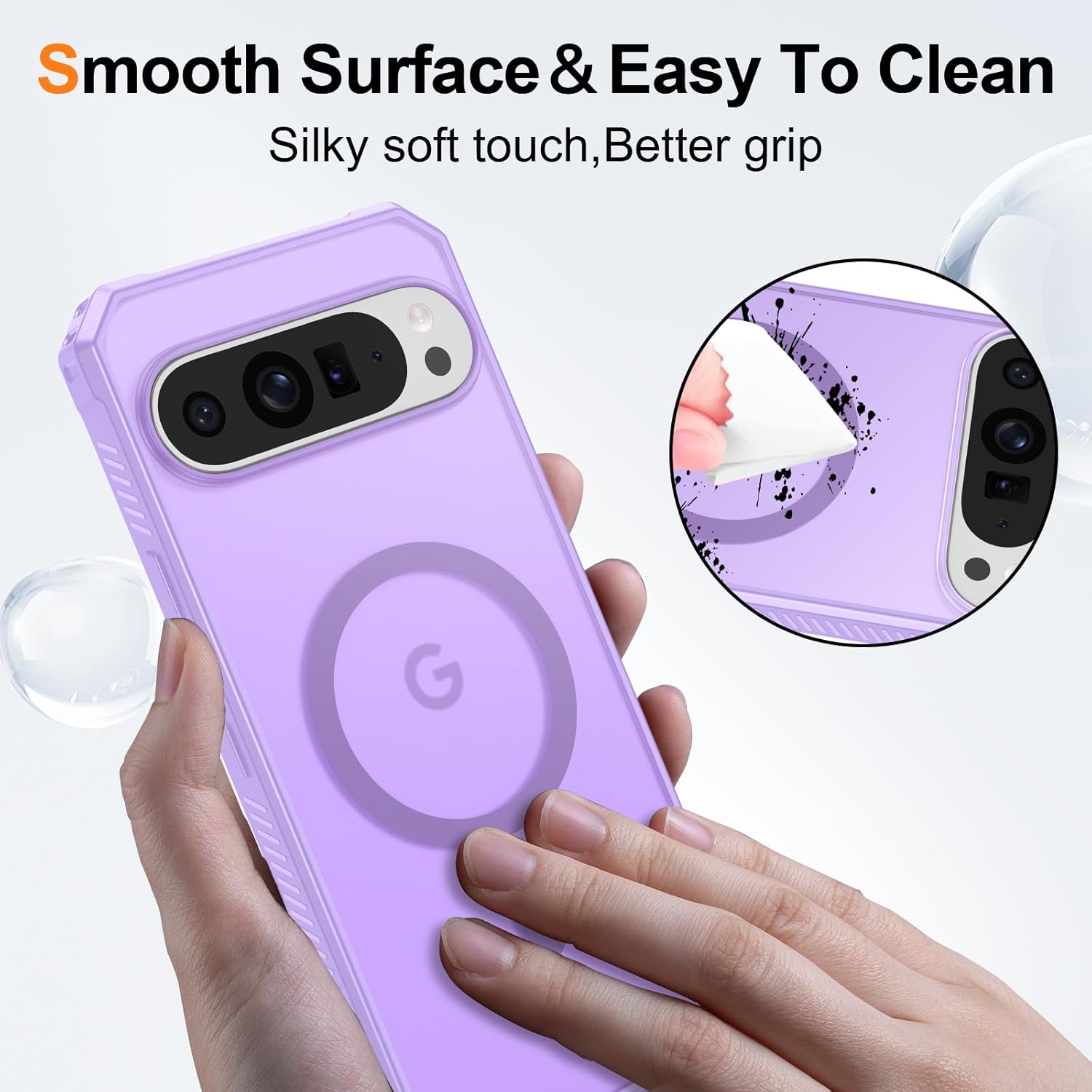 Magnetic for Google Pixel 9 Pro XL Case, [Military Grade Drop Protection] [Compatible with MagSafe] Shockproof Slim Translucent Matte Anti-Slip for Women Girls Men Case, Lavender