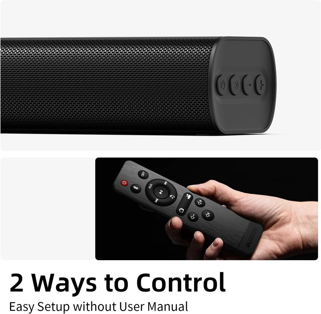 Sound Bars for TV 16-inch, Cinematic TV Sound Bar with Impactful Bass, Bluetooth Soundbar for TV with Remote Control, Wall Mountable TV Speakers Sound Bar Work with Traditional or Smart TV