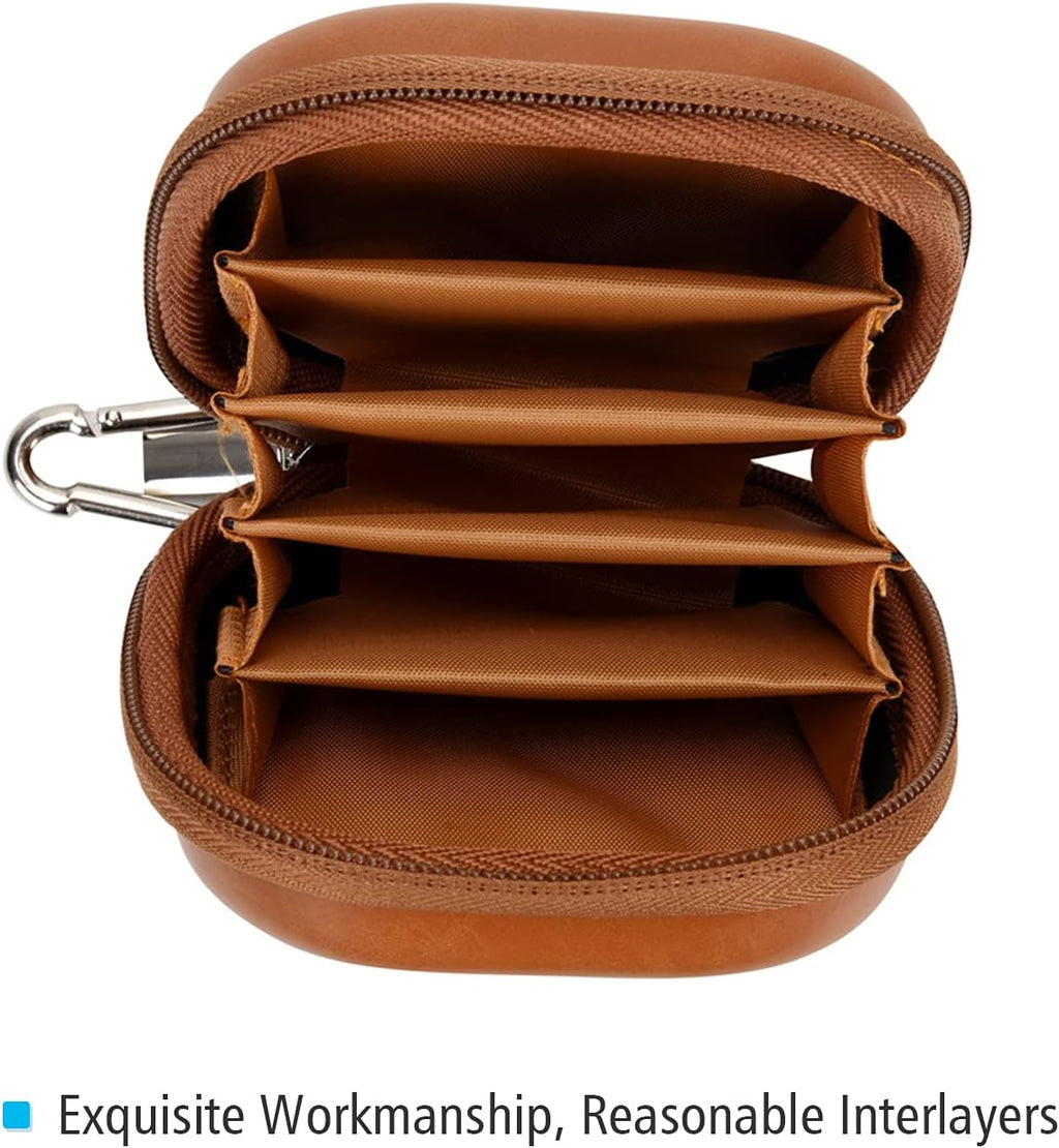 Andoer Camera Filters Case Bags for Filters Up to 82mm, 5 Pockets PU Leather DustProof Filter Hard Storage Case for UV CPL ND Graduated Neutral Density Filters