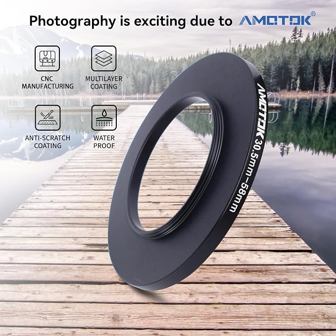 30.5mm Lens to 58mm Camera Lens Adapter, 30.5mm to 58mm Filter Step up Ring - Image 2