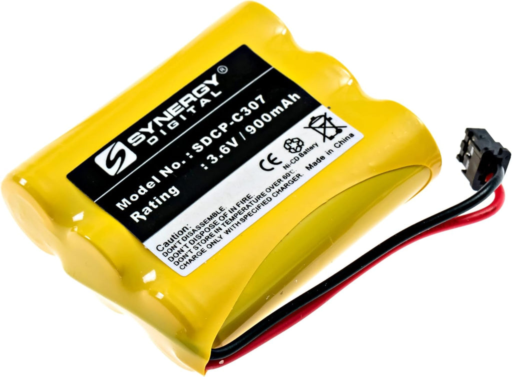 Synergy Digital Cordless Phone Battery, Compatible with Radio Shack 23-895 Cordless Phone Combo-Pack Includes: 2 x SDCP-C307 Batteries