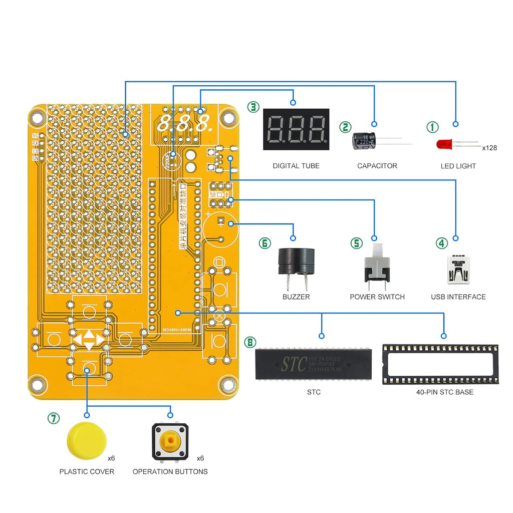 Soldering Practice Kit DIY 5 Retro Classic Games Plug-in Circuit Kit Learn Soldering Kit for Beginners