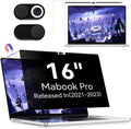 Magnetic Privacy Screen Protector Compatible with MacBook Pro 16 Inch (2021-2024, M1, M2), Removable Anti Spy Blue Light Glare Shield Laptop Privacy Filter for Apple Mac Pro 16.2 in(A2991/A2485/A2780)