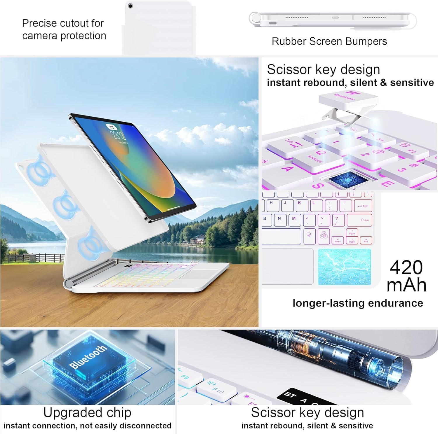 for iPad 9th Generation Case with Keyboard,Magic Style Keyboard Case for iPad 9th/8th/7th Gen 10.2 inch - Floating Cantilever Magnetic Stand Multi-Touch Trackpad Backlit Keyboard for iPad 10.2"