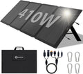 410W 42V ETFE Portable Solar Panel, IP68 Waterproof Foldable 24% High Efficiency, Ultra-Light Solar 4 Kickstands fo Power Station RV Camping