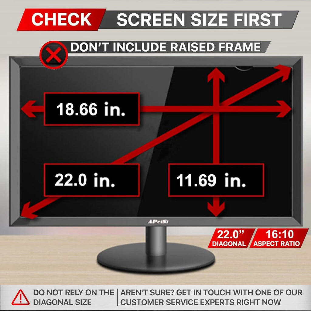 22 Inch Privacy Screen Filter for Widescreen 16:10 Monitor | Privacy Shield | Anti-Glare | Anti-Blue light Protector | Eye Protection | Computer Security Private Filter