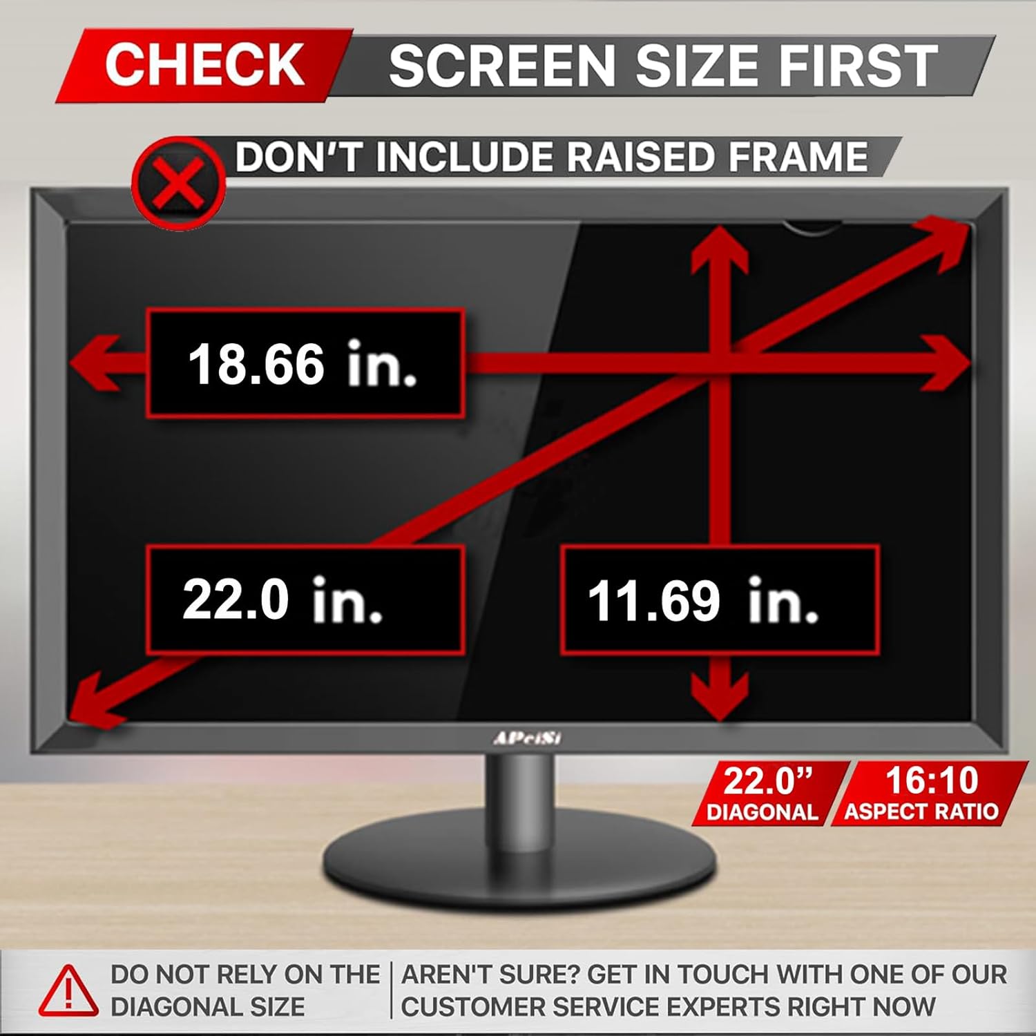 22 Inch Privacy Screen Filter for Widescreen 16:10 Monitor | Privacy Shield | Anti-Glare | Anti-Blue light Protector | Eye Protection | Computer Security Private Filter