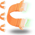 Rapink Patch Cables Cat6 5ft (24 Pack), Ethernet Patch Cable 10G Support, Cat 6 Patch Cable for Patch Panel to Switch, Flexiable Cat 6 Ethernet Cable with Gold Plated Orange