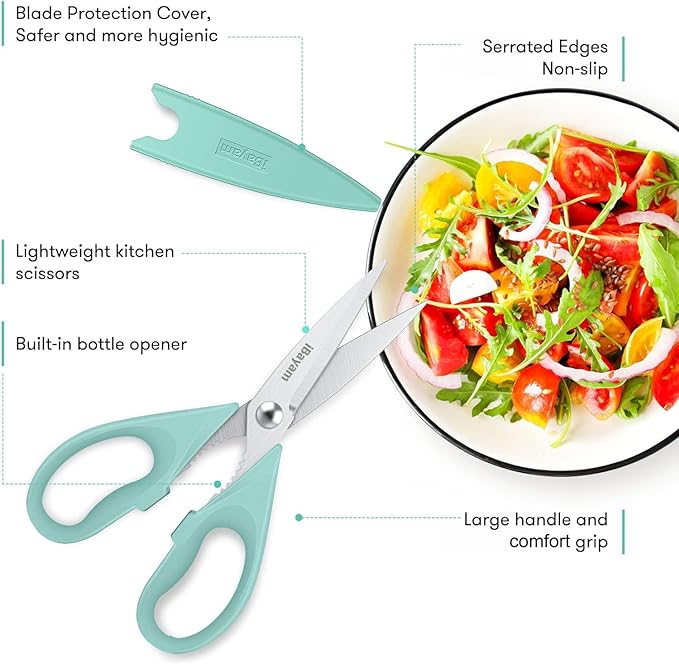 iBayam 2 Pack All Purpose Kitchen Shears Heavy Duty - Image 2