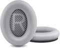 Professional Replacement Ear Pads for Bose QuietComfort 35 QC15 QC25 QC2 QC35/ Ae2 Ae2i Ae2w SoundTrue & SoundLink Over-Ear/Around-Ear Headphones/Soft Protein Leather (Silver)
