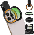 52MM Variable ND2-32 Filter for Phone, Multi-Coating Clip-On Variable Neutral Density Lens Kit, Compatible with iPhone 16/15/14/13 Pro Max, Samsung Galaxy, Google Pixel and Other Smartphone