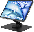 Larger Metal Tablet Stand, Adjustable 360° Rotation Tablet Holder Compatible with 4-16" Tablet Such as iPad Pro, iPad Air, iPad Mini, Tab S10 Ultra, Black