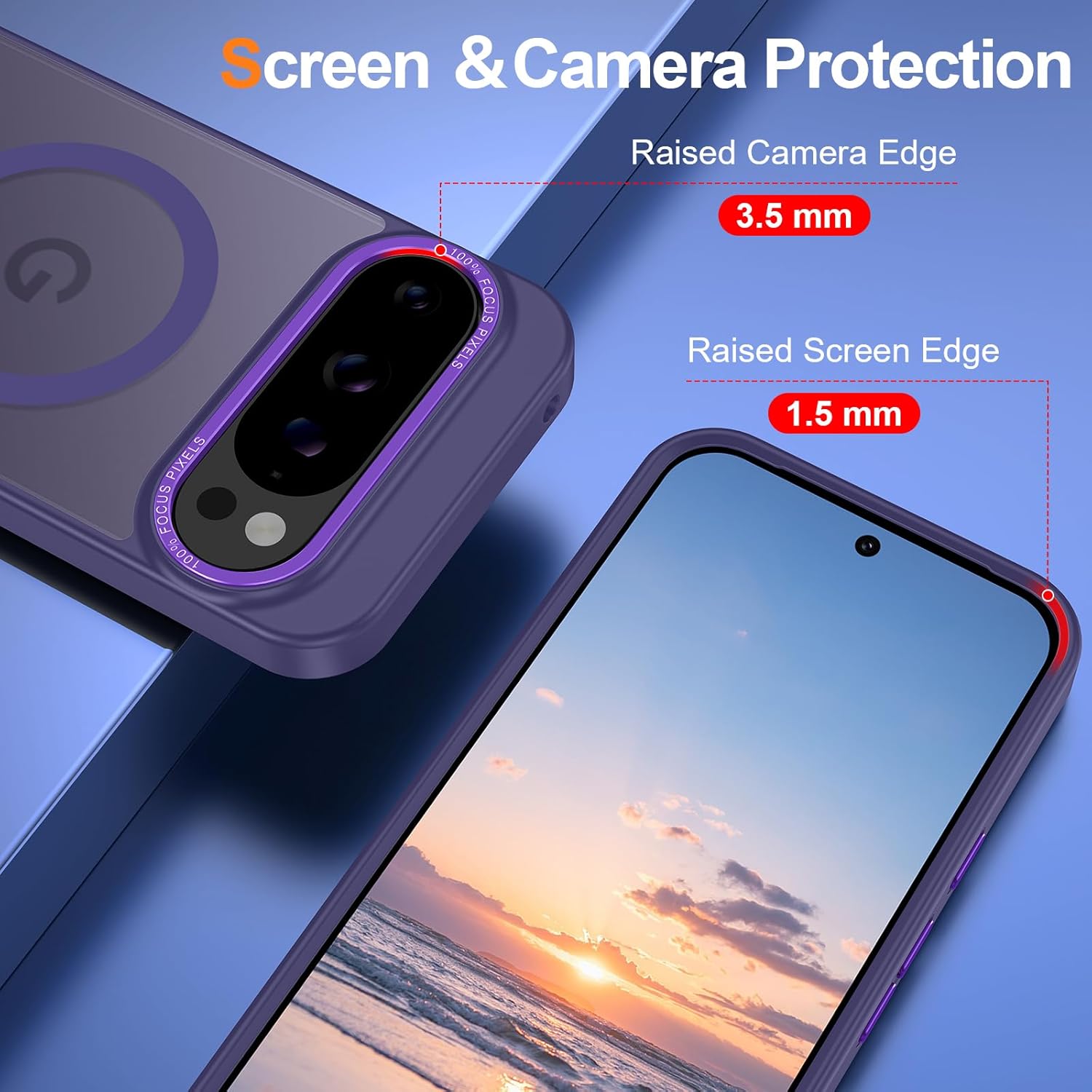 Magnetic for Google Pixel 10 Pro XL Case, [Military Grade Drop Protection] [Compatible with MagSafe] Shockproof Slim Translucent Matte Anti-Slip for Women Girls Men Case, Deep Purple