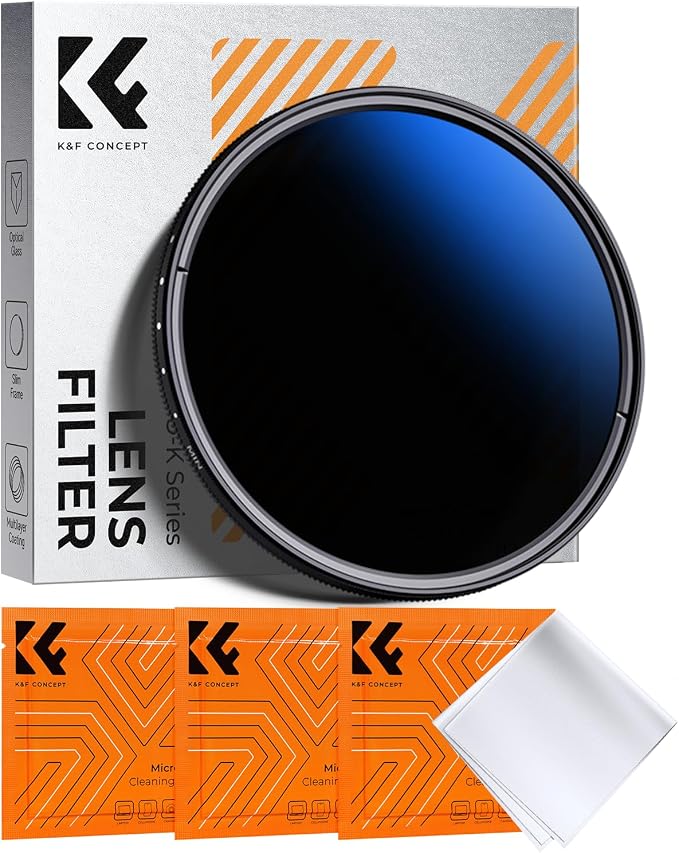 K&F CONCEPT 49mm Variable ND Lens Filter ND2-ND400 18 Multi-Layer Coatings by KFCONCEPT