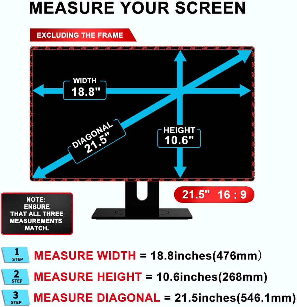 2-PACK 21.5 inch Computer Privacy Screen Filter Suitable for 16:9 Aspect Ratio Widescreen Monitor - Blue Light Filter- Anti-Glare & Anti-Scratch Protector Film ([2-Pack] 21.5" Widescreen (16:9))