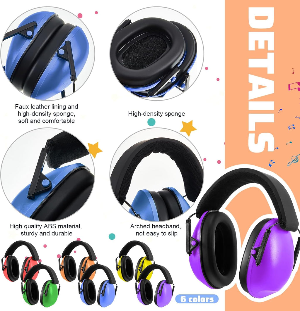 Amylove 12 Pcs Kids Ear Protection Noise Cancelling Headphones Ear Muffs Bulk 27db Adult Noise Reduction Hearing Earmuff(Universal Fit (kids & Adults),Classic Style,Rainbow Color)