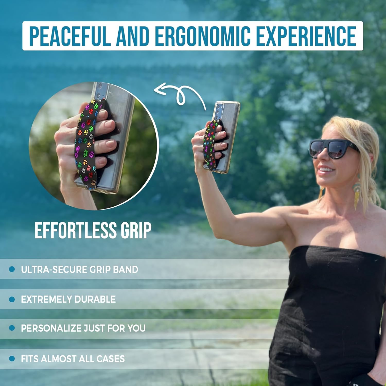 Universal Phone Grip Strap| Reversible Phone Hand Strap for Phone Cases As Phone Loop Holder| Secure Handling by Comfortable Phone Strap - Mona Lisa & Girl Pearl Earring