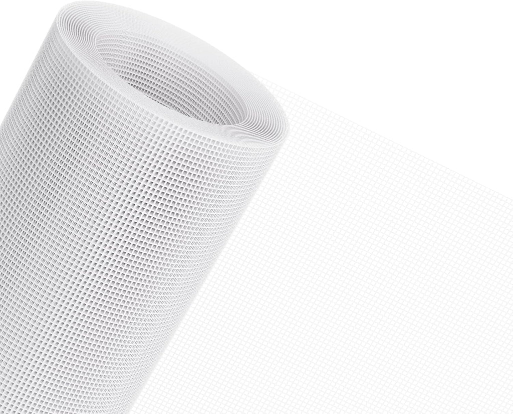 MAGZO Window Screen Replacement Mesh 48"W x 99"L - DIY Adjustable Polyester Pet Proof Screen Door Mesh for Patio Sliding Doors Window Screen Repair Kit, Durable, Washable, White