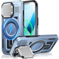 Camera Stand Case for iPhone 14 Plus, [Compatible with Mag Safe] [Lens Cover] 2024 Version Military Grade Protective Soft Case for iPhone 14 Plus 6.7 inch Men Women,Blue