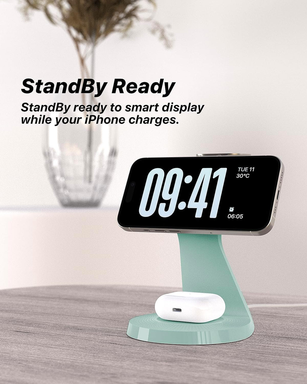 3 in 1 Charging Station for Apple Devices,Mag-Safe Charger Stand Fast Charging,Wireless Charger for iPhone 16/15/14/13/12 Series,& AirPods,& iWatch(USB-C Charger Included)