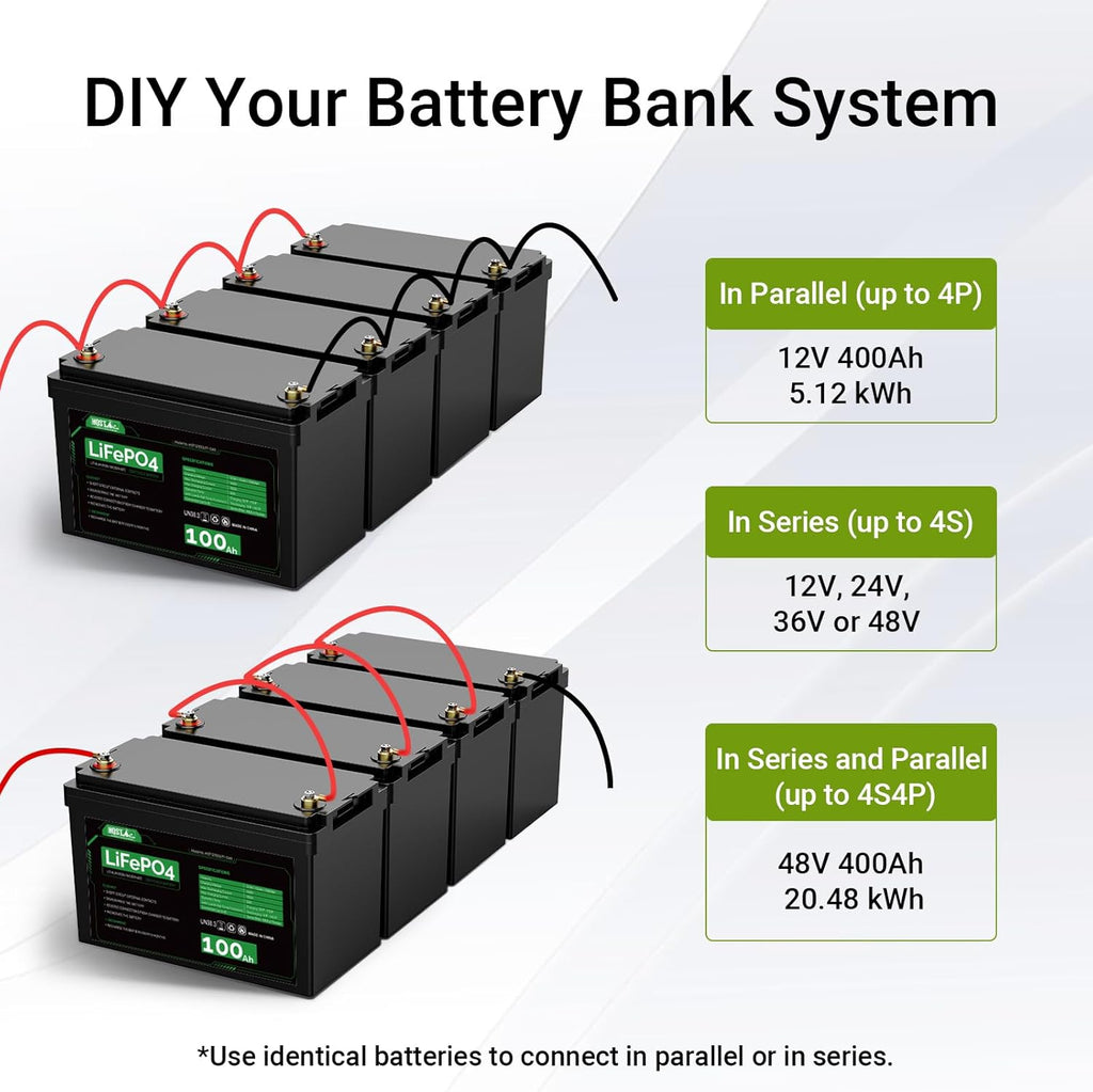 HQST LiFePO4 Battery 100ah Lithium Battery, 12V Lithium Iron Phosphate Battery Deep Cycle Marine Battery, 10 Year Lifetime with Low & High Temp Protection for RV, Trolling Motor, Boat