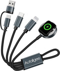 2Pack Short 8inch 3 in 2 Multi Charging Cable for Apple Watch Charger USB C iWatch Charger Fast Charging Cable Compatible with iWatch Ultra/SE/10/9/8/7/6/5/4/3/2/1 iPhone 16/15/14/13/Galaxy S23