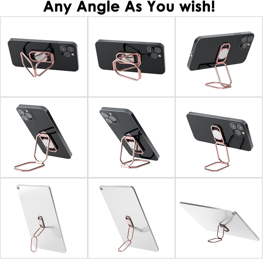 Phone Ring Holder Finger Kickstand, 360° Rotation Metal Phone Grip for Magnetic Car Mount Foldable Cell Phone Stand Compatible with Most Smartphones