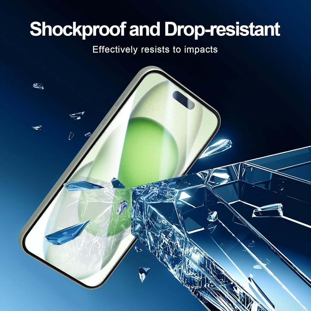 NEW'C 3 Pack Designed for iPhone 16 Plus,15 Plus Screen Protector (6.7 inches),Enhanced Tempered Glass Protection with easy installation tool included,Ultra Resistant