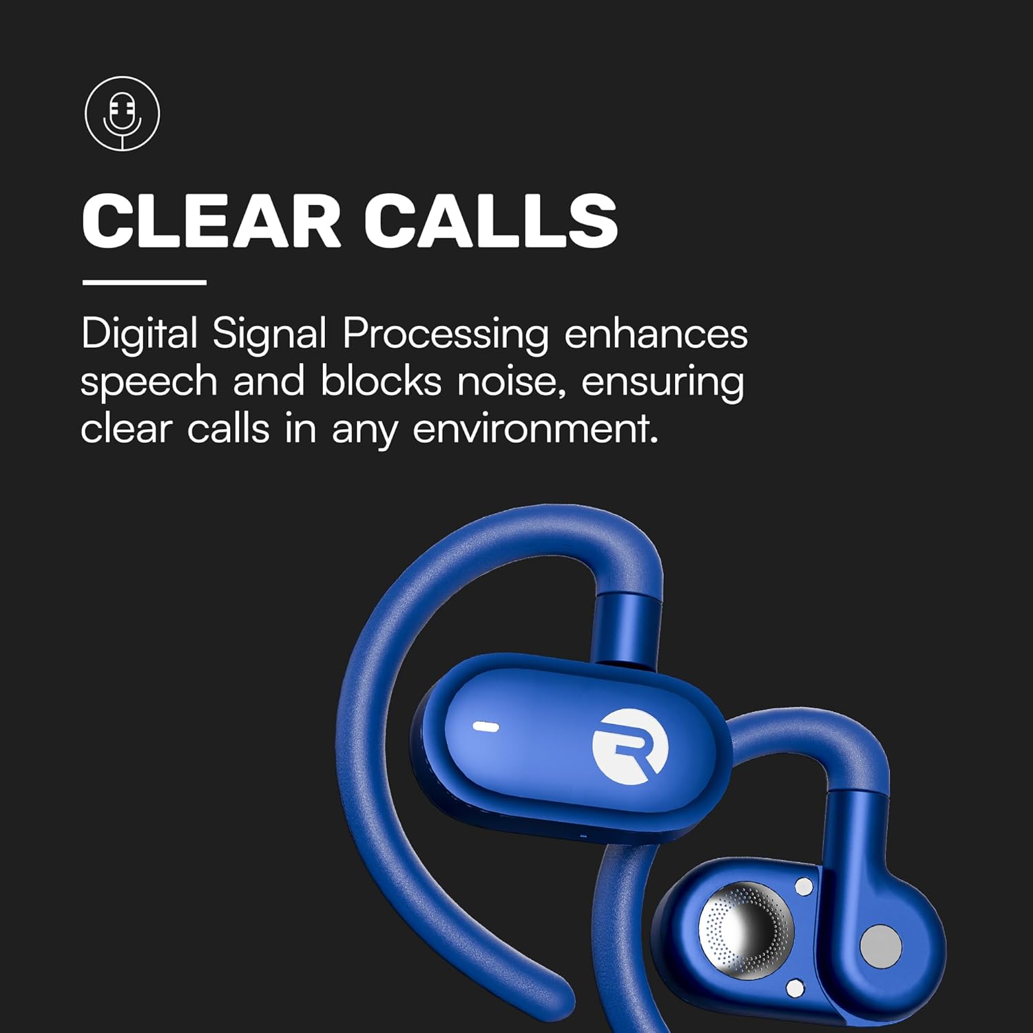 Raycon Everyday Open Earbuds – True Wireless Open Ear Bluetooth Headphones, Hook Design, IPX5 Water Resistant, 40 Hours of Battery Life (Blue)