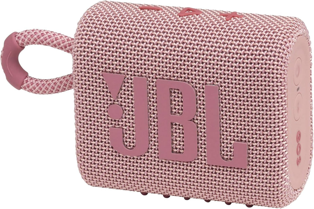 JBL Go 3 - Portable Mini Bluetooth Speaker, big audio and punchy bass, IP67 waterproof and dustproof, 5 hours of playtime, speaker for home, outdoor and travel (Pink)
