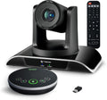 TONGVEO All-in-One Conference Room Video Camera System Bundle HD 1080P 60fps 3X Optical Zoom USB3.0 HDMI PTZ Camera and Bluetooth Conference Speakerphone with Microphones