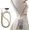TORRAS Phone Lanyard Crossbody with 2 Phone Tabs, Adjustable Anti Theft Phone Strap for All Phones, Premium Metal Buckles, Skin-Friendly, Universal Cell Phone Neck lanyard for Women and Men, Khaki