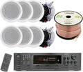Vaiyer Home Theater System Kit, 6-Channel 6000 Watts Bluetooth Amplifier with 5.25" 8 Qty of 175 W Each in-Wall in-Ceiling Speakers & 16 AWG 500 ft. Speaker Wire Perfect for Home, Office, Restaurants
