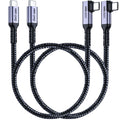 Short USB 4 Cable Right Angle [1.5FT 2 Packs], 240W Fast Charging with High Speed 40Gbps Data Transfer and 8K Video Display Compatible with iPhone 16/16 Plus/16 Pro Max, MacBook, Galaxy S23