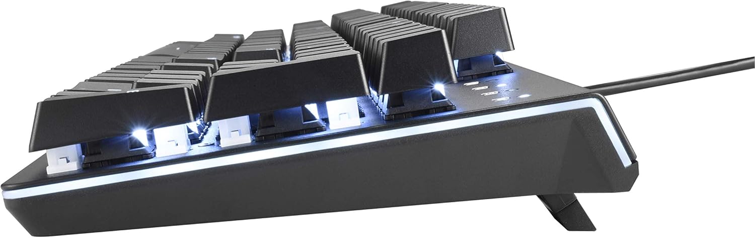 i-rocks K75M Illuminated Mechanical Keyboard, 104 Keys, with Cherry MX Switches, PBT Keycaps, Backlit LED Light and Shortcut Keys - Programmable Light & Macro Recorder (Cherry MX Brown Switch, Black)