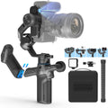 FeiyuTech SCORP Mini 3 Pro [Kit] Camera Gimbal – AI 4.0 Tracking, Detachable Handle [Bag+Fill Light+Extension Pole] 4.4lbs Payload – Gimbal Stabilizer for Mirrorless,Compact,Action Cam & Smartphones