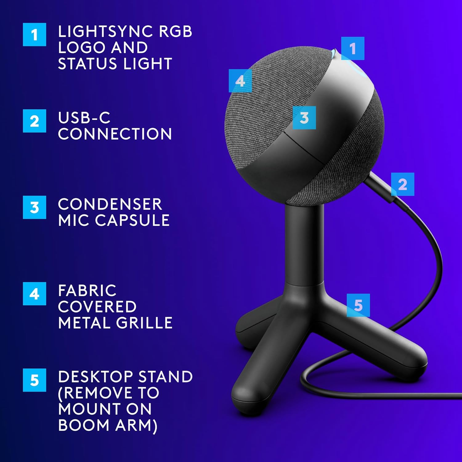 Logitech G305 Lightspeed Wireless Gaming Mouse, Lilac + Yeti Orb RGB Gaming Microphone with LIGHTSYNC, USB Mic for Streaming
