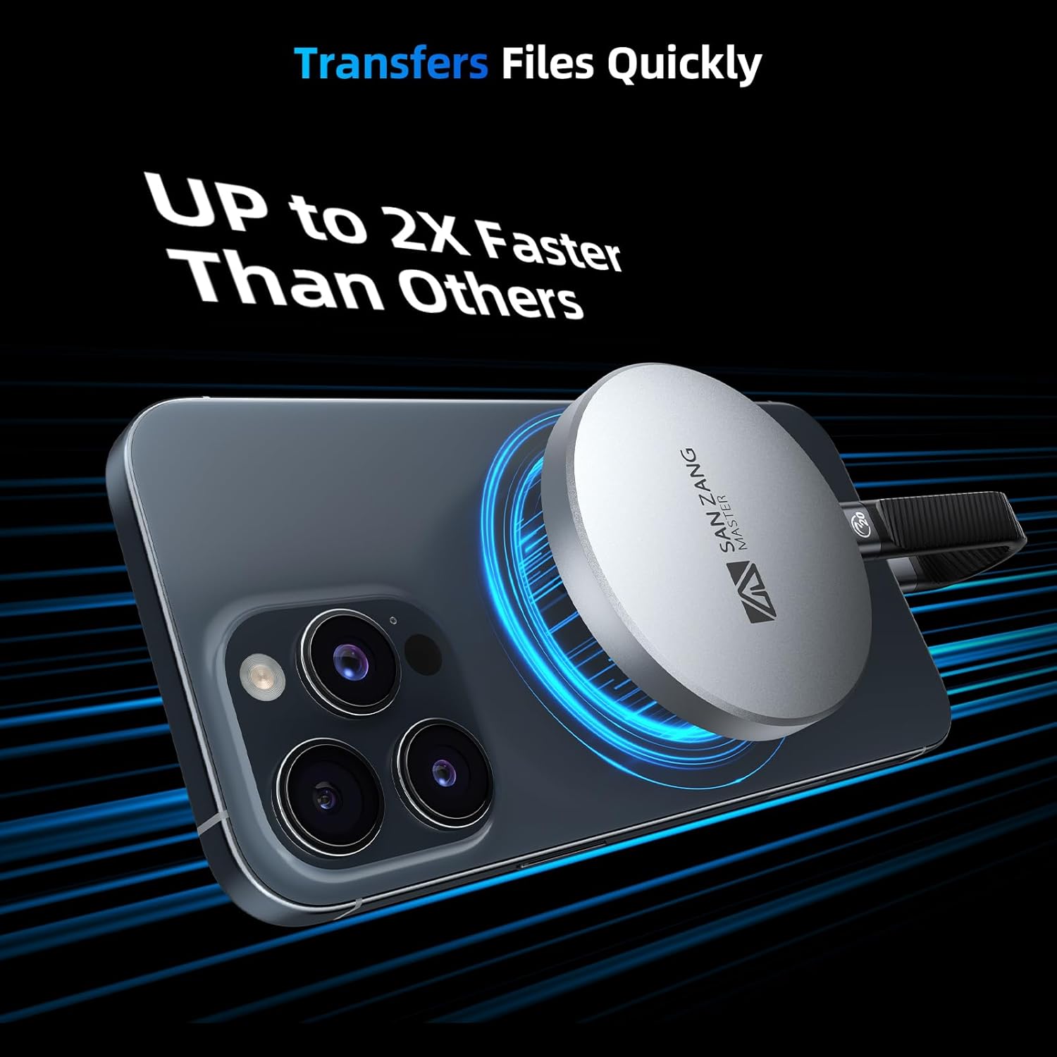 SAN ZANG MASTER External SSD 512GB Portable SSD Magnetic Ultra-Thin 7mm Modern Minimalist Design & High Storage Capacity/Lightweight Aluminum Housing/USB-C Compatible with Mobile Phones/PC/Laptop