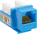 Cmple - RJ45 Keystone Jack 90 Degree Cat5e Keystone Jack Insert Punch Down RJ45 Connectors Female for Wall Plates, Patch Panels, Patch Cables, Ethernet Cables - Blue