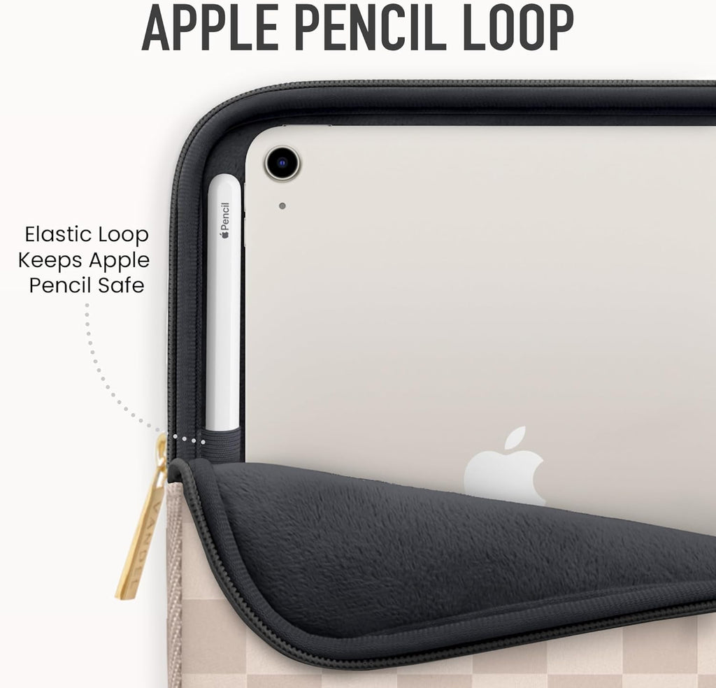 Vandel 9-11 Inch Tablet Sleeve, iPad Sleeve 11 inch Travel Pouch, Fits iPad Pro 11 Inch M4/ 10th Generation 10.9, 9/8th Gen 10.2/ Air 11" 5/4/3 10.9"/10.5", Pro 11 M2, Tab S8/S9
