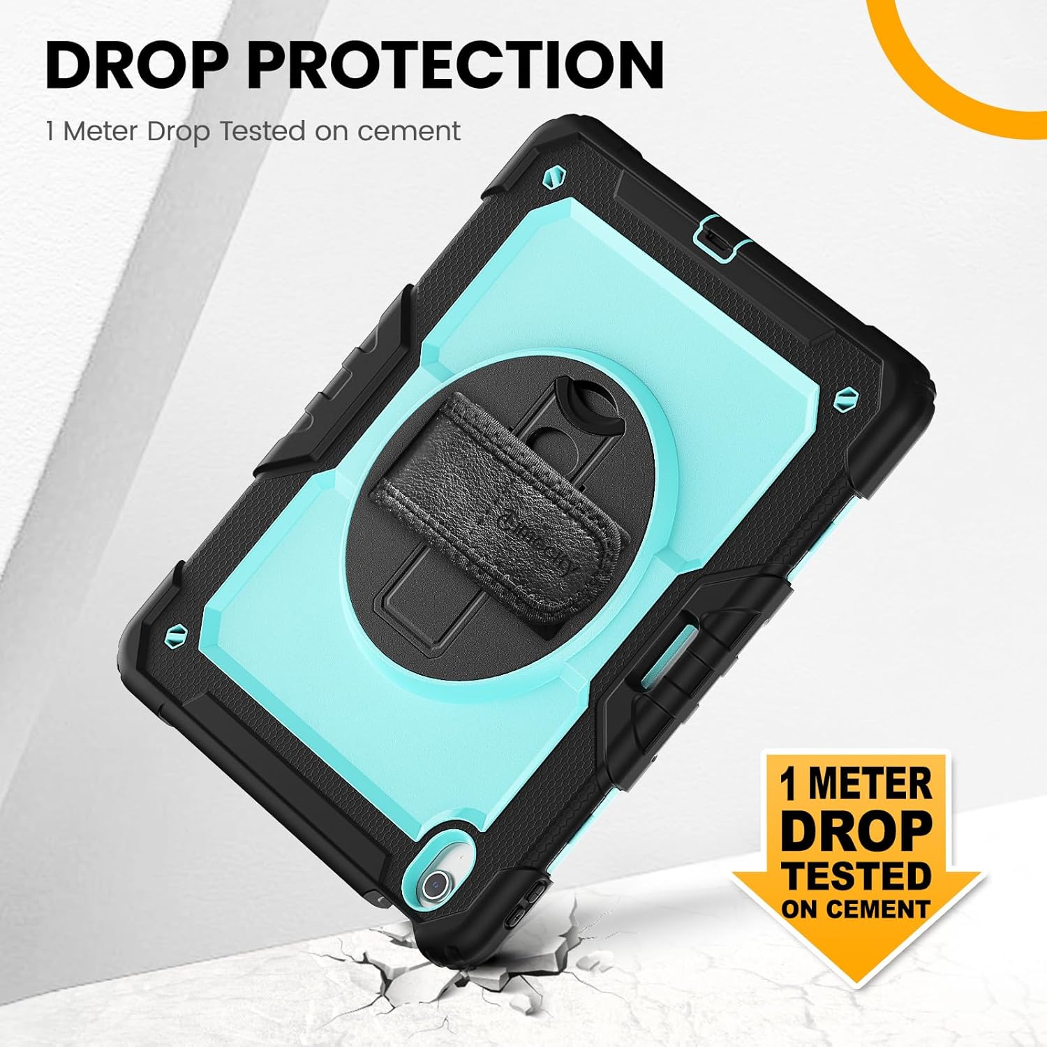 timecity for iPad Air 13 Inch Case M3 2025/ M2 2024, 360° Rotating Stand, Pencil Holder & Wireless Charging, Shockproof with Screen Protector & Shoulder Strap - for Designers & Professionals, Blue