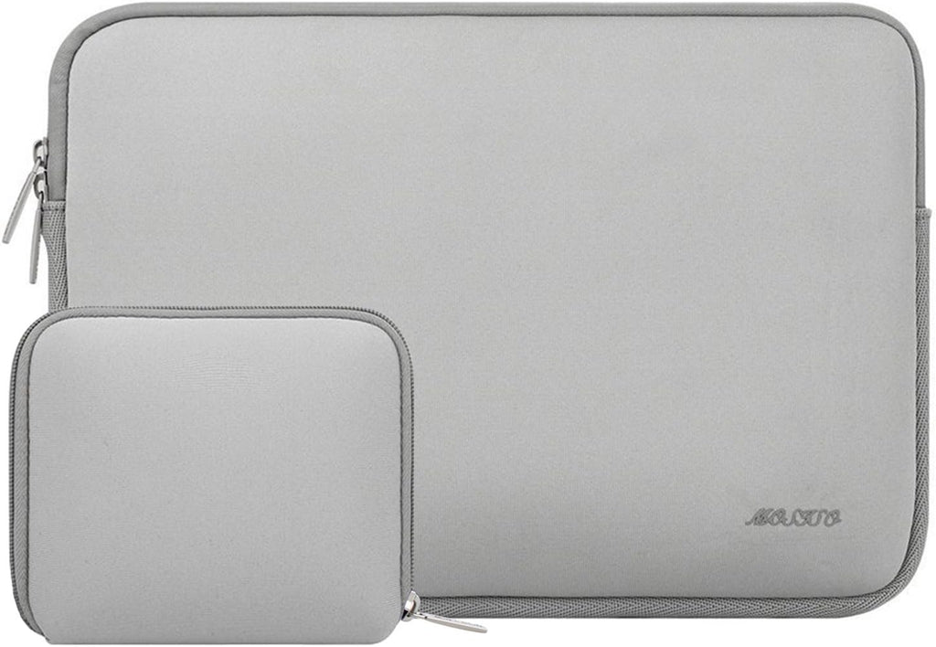 MOSISO Laptop Case 13.3 inch, 13-13.3 inch Laptop Sleeve Bag Compatible with MacBook Air/Pro 13/Pro 14 M5 M4 M3 M2 M1, HP Dell ASUS Lenovo, Neoprene Computer Sleeve Bag with Small Case, Light Gray