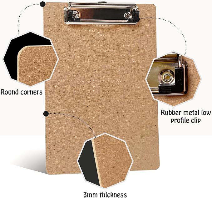 Mini Clipboards, 32 Pack 6" x 9" Small Clipboards Bulk, Wooden Memo Mini Clip - Image 2